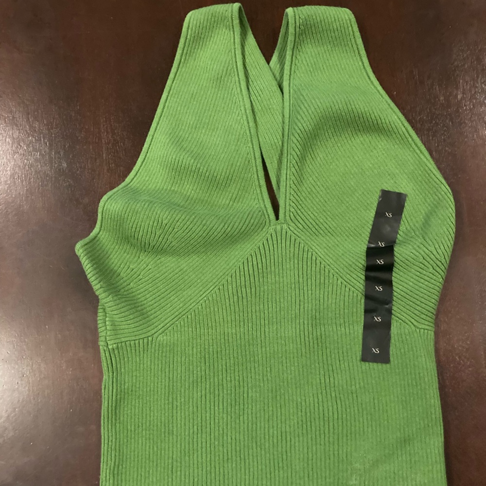 Size small, Green Knit Banana Republic Factory Halter Tank Top, NWT
